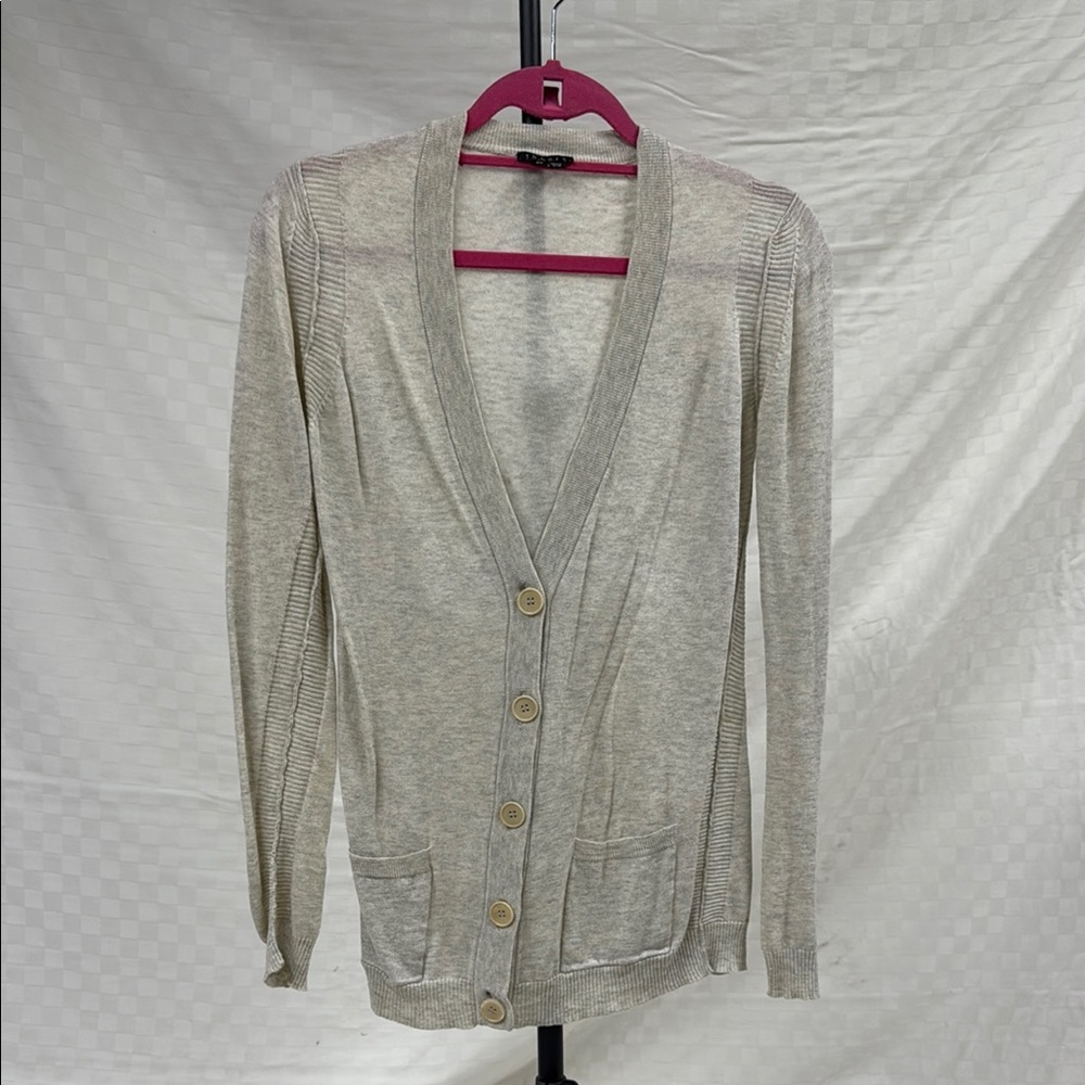 Beige Button-Up Cardigan THEORY